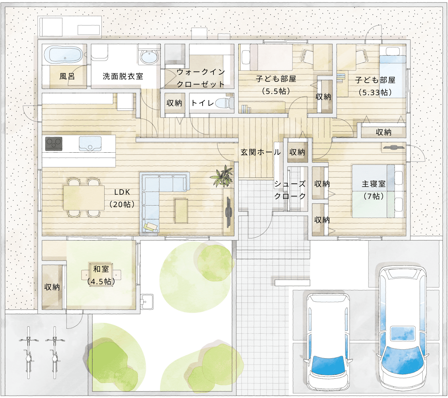 プラン2間取り図外回り