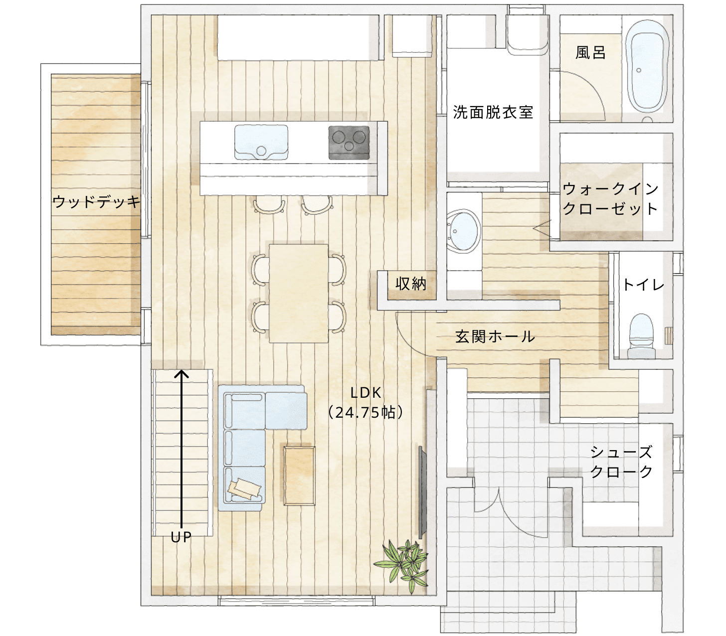 プラン3間取り図1階