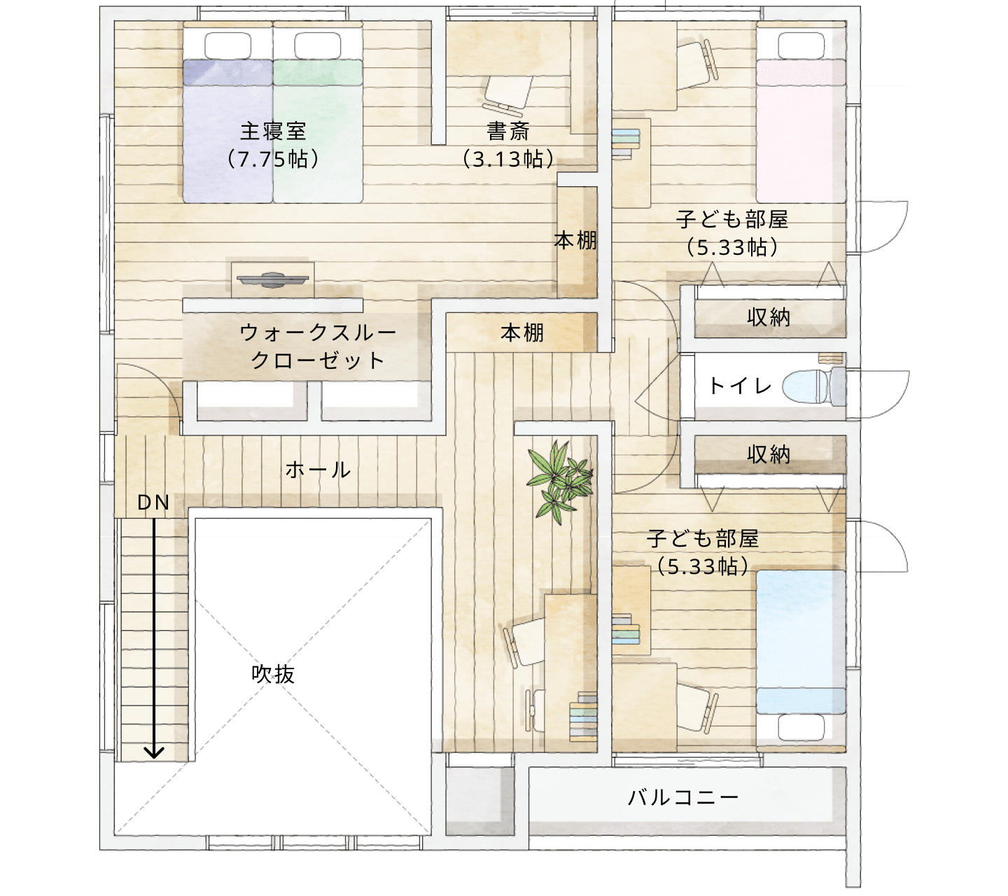 プラン3間取り図2階