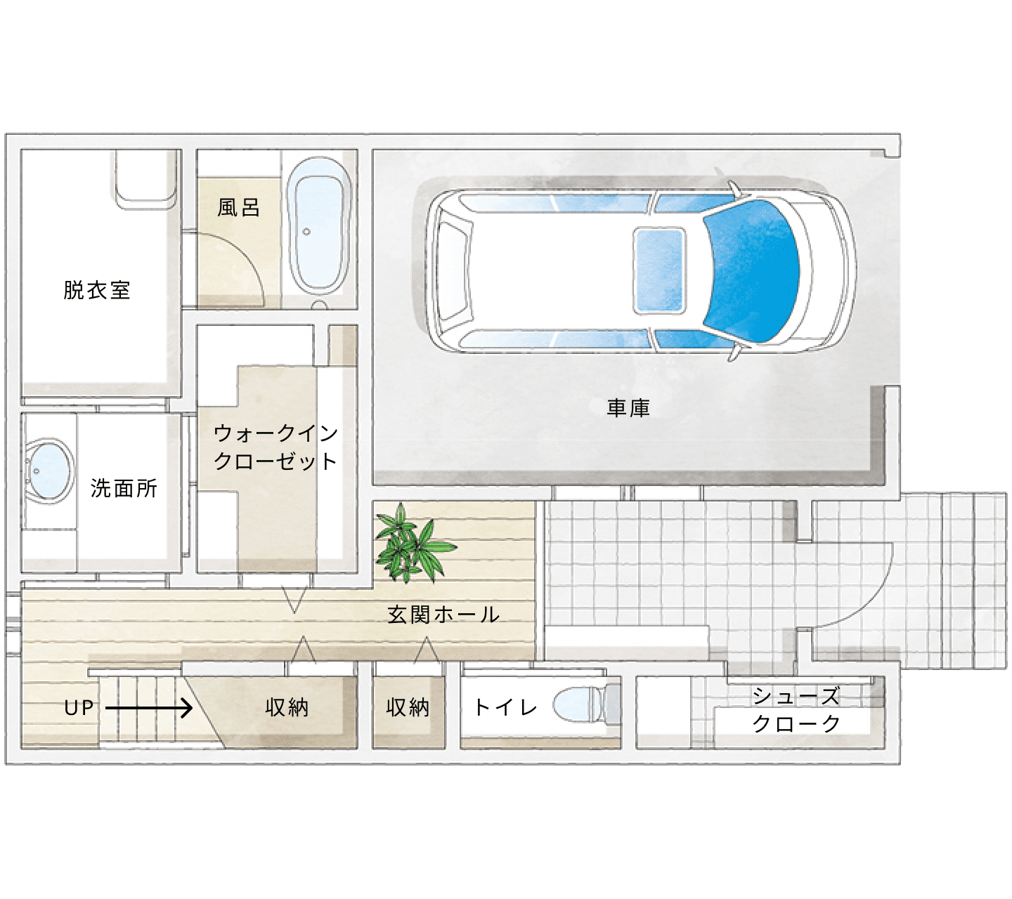 プラン5間取り図1階