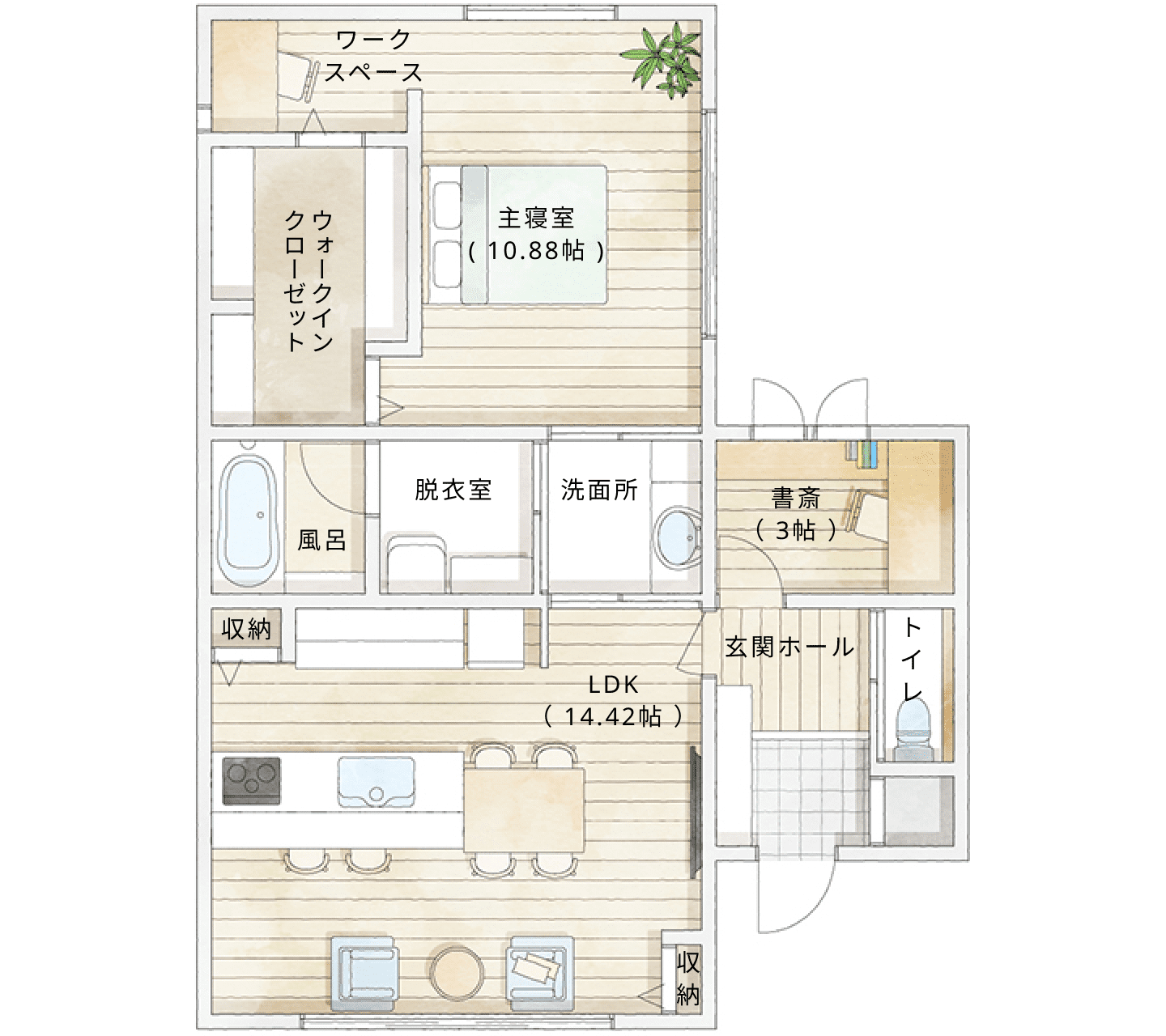 プラン7間取り図1階