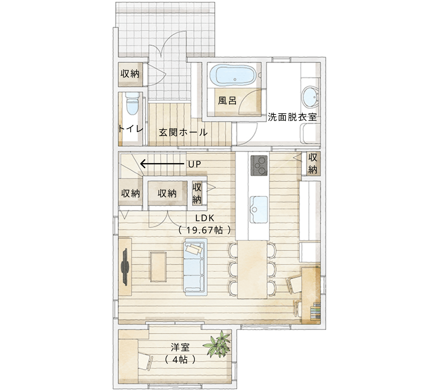 プラン8間取り図1階