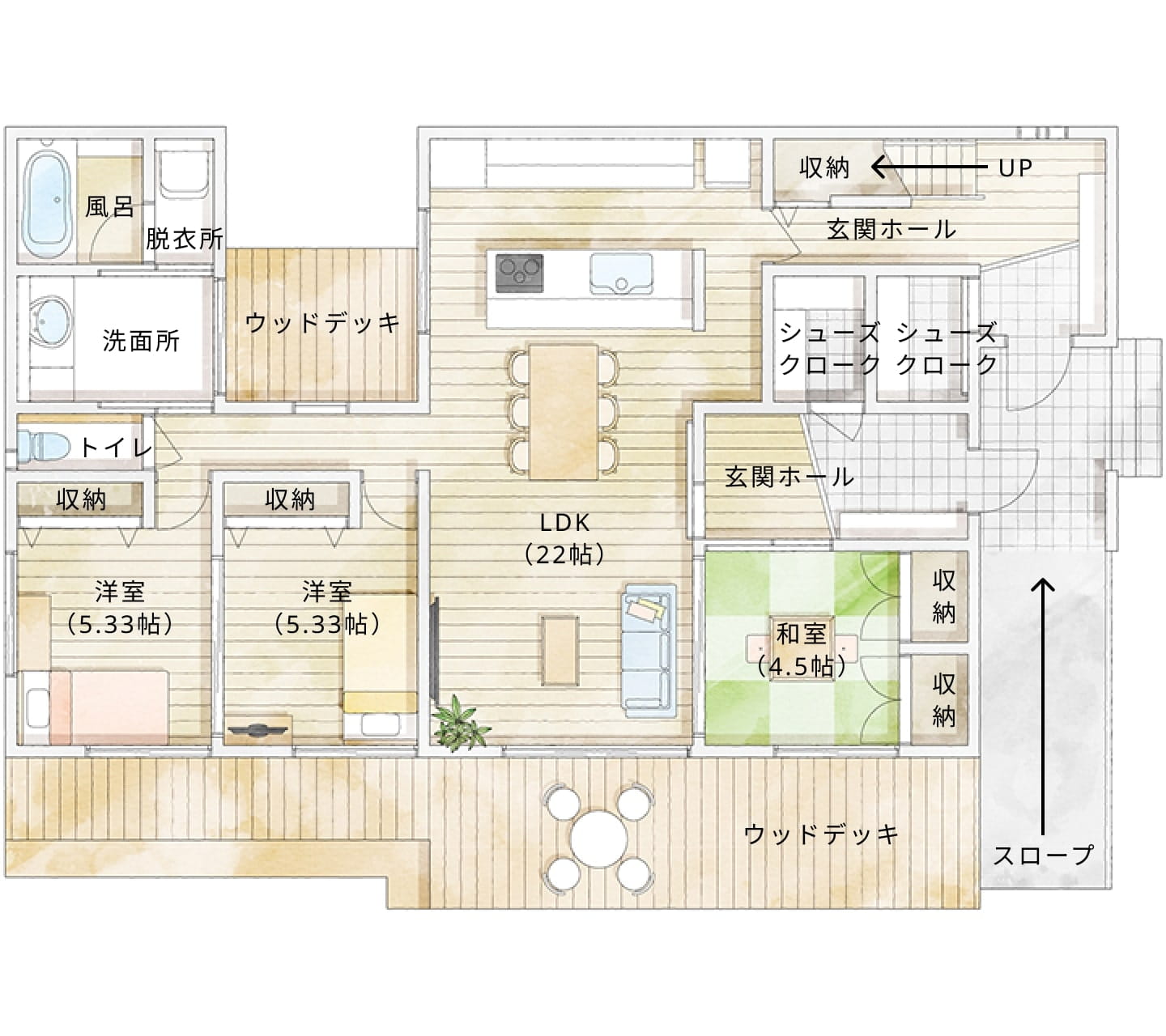 プラン9間取り図1階