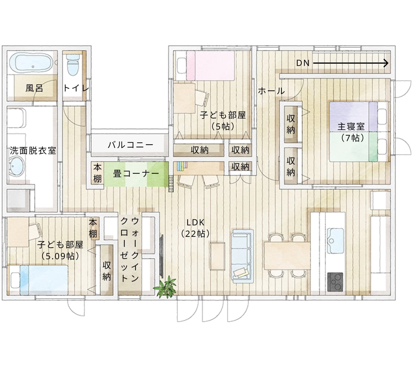 プラン9間取り図2階