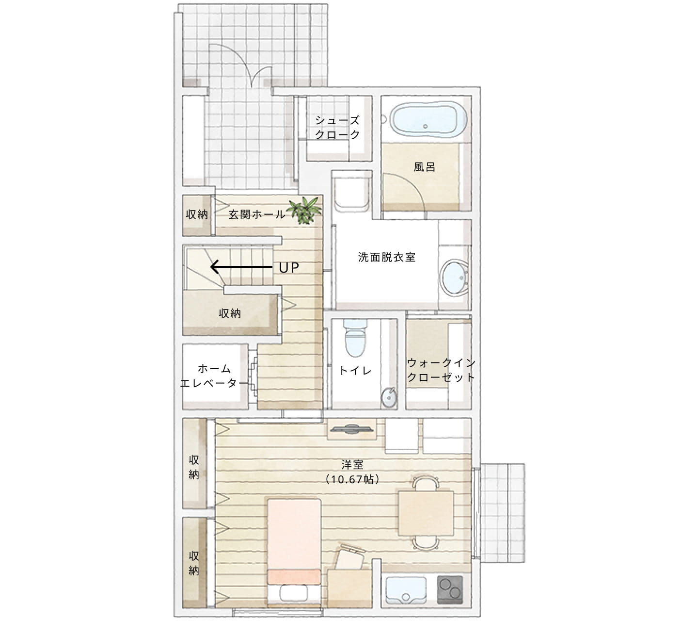 プラン10間取り図1階