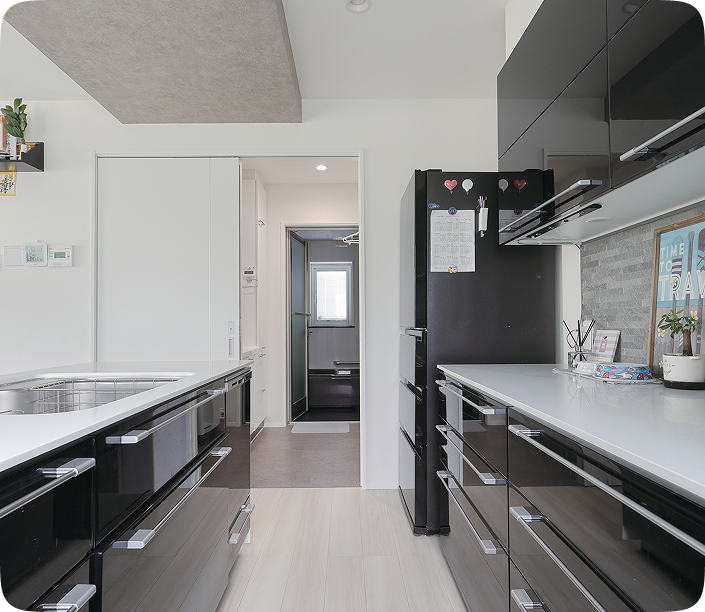 ❷ 備え付け収納 +耐震ロックで地震時も安心