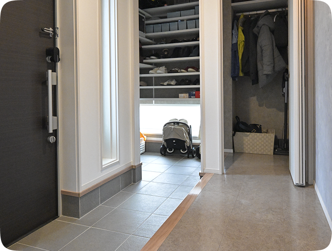 ❶ すぐに用意できるシューズクローク