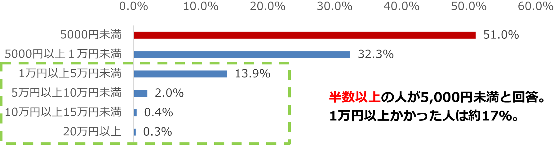 2024年、自身の花粉症対策にかかった費用